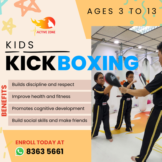 picture of kids doing kickboxing